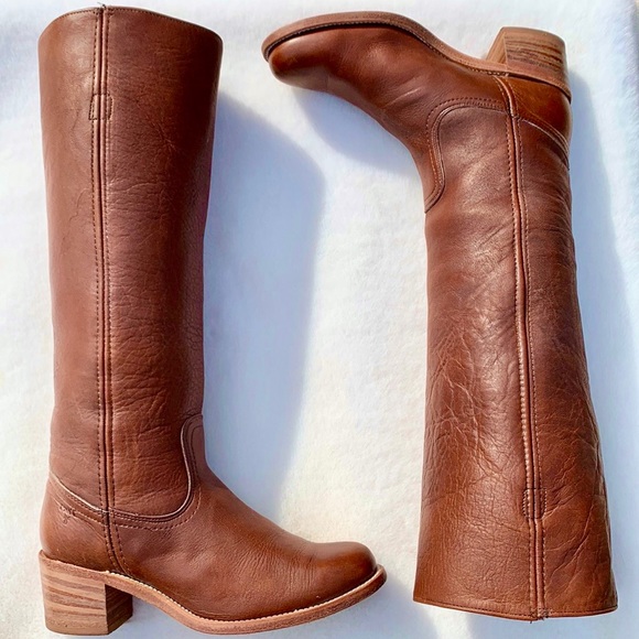 SOLD FRYE Vintage Near-New Campus Tall Knee High Brown Leather Riding Boots 7 - Picture 6 of 15